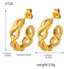 Wholesale Women's Stainless Steel Geometric Earrings 18K Gold Plated Chain Casting