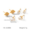 Wholesale Women's Stainless Steel Geometric Earrings Set With Pvd Furnace Vacuum Real Gold Plating