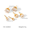 Wholesale Women's Stainless Steel Geometric Earrings Set With Pvd Furnace Vacuum Real Gold Plating