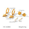 Wholesale Women's Stainless Steel Geometric Earrings Set With Pvd Furnace Vacuum Real Gold Plating