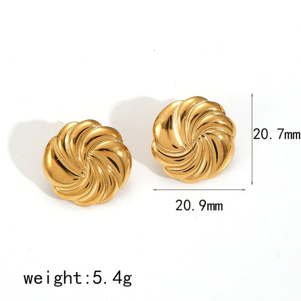 Wholesale Women's Stainless Steel Geometric Earrings With Electroplating And Highend Style