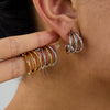 Wholesale Women's Stainless Steel Geometric Earrings With Electroplating Light Luxury High End Non Fading