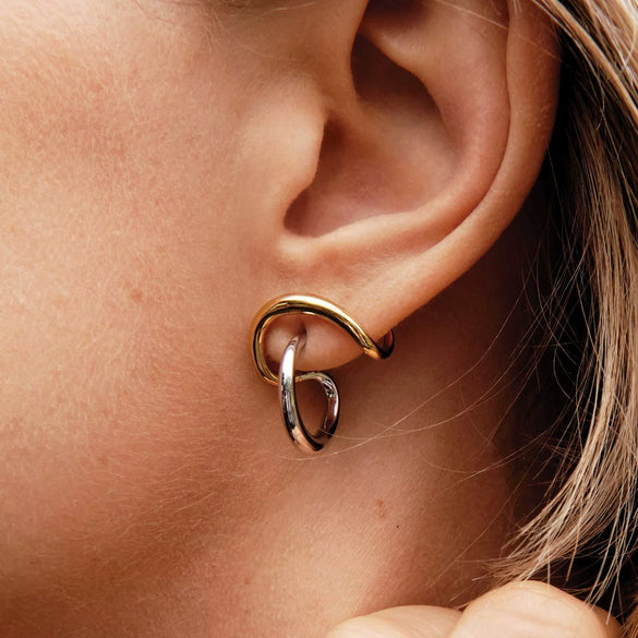Wholesale Women's Stainless Steel Geometric Earrings With Electroplating Niche Design Light Luxury High Sense Ear Jewelry