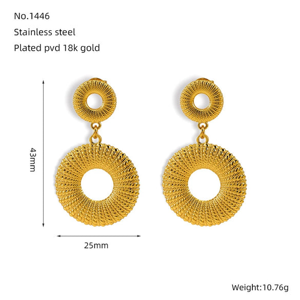 Wholesale Women's 316L Stainless Steel Geometric Earrings With Electroplating