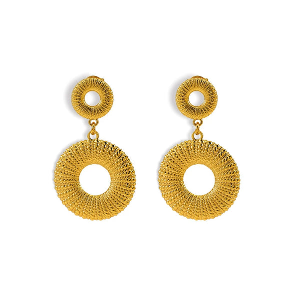 Wholesale Women's 316L Stainless Steel Geometric Earrings With Electroplating