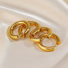 Wholesale Women's Stainless Steel Geometric Earrings With 18K Gold Plated Electroplating