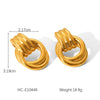 Wholesale Women's Stainless Steel Geometric Earrings With 18K Gold Thread Winding And Electroplating
