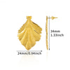 Wholesale Women's Stainless Steel Geometric Earrings With Leaf And Flower Patterns 18K Gold Plated