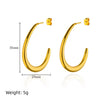 Wholesale Women's Stainless Steel Geometric Earrings With Leaf And Flower Patterns 18K Gold Plated
