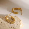 Wholesale Women's Stainless Steel Geometric Earrings With Letters Numbers Text Pattern Electroplated