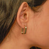 Wholesale Women's Stainless Steel Geometric Earrings With Letters Numbers Text Pattern Electroplated