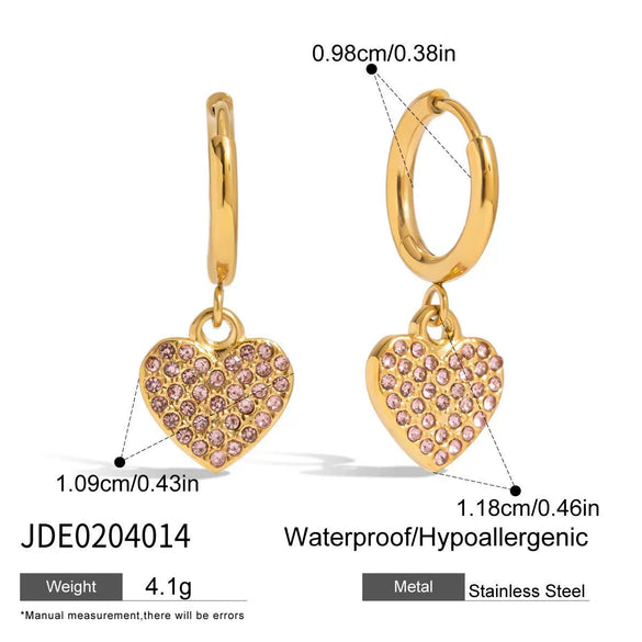 Wholesale Women's Stainless Steel Geometric Earrings With Love Design And Electroplating Process Light Luxury High End Non Fading Jewelry