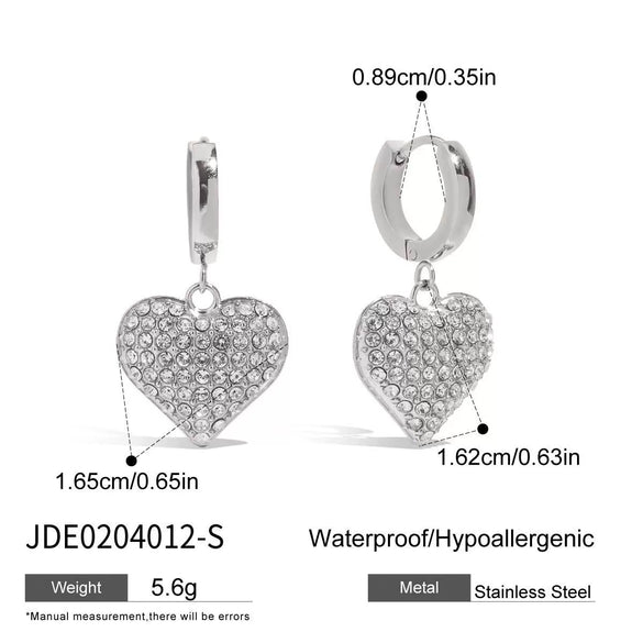 Wholesale Women's Stainless Steel Geometric Earrings With Love Design And Electroplating Process Light Luxury High End Non Fading Jewelry