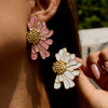 Wholesale Women's Stainless Steel Geometric Earrings With Oil Drop Design And Electroplating