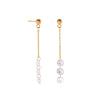 Wholesale Women's Stainless Steel Geometric Earrings With Three White Naked Diamonds And Electroplating