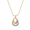 Wholesale Women's Stainless Steel Geometric Electroplated Calendering Chain Necklace With Real Gold Water Droplets
