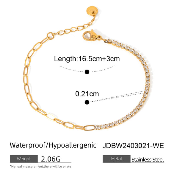 Wholesale Women's Stainless Steel Geometric Electroplated Claw Chain Personality Bracelet Jewelry