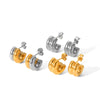 Wholesale Women's Stainless Steel Geometric Electroplated Double Layer Earrings