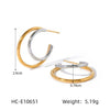 Wholesale Women's Stainless Steel Geometric Electroplated Double Layer Earrings