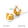 Wholesale Women's Stainless Steel Geometric Electroplated Double Layer Earrings