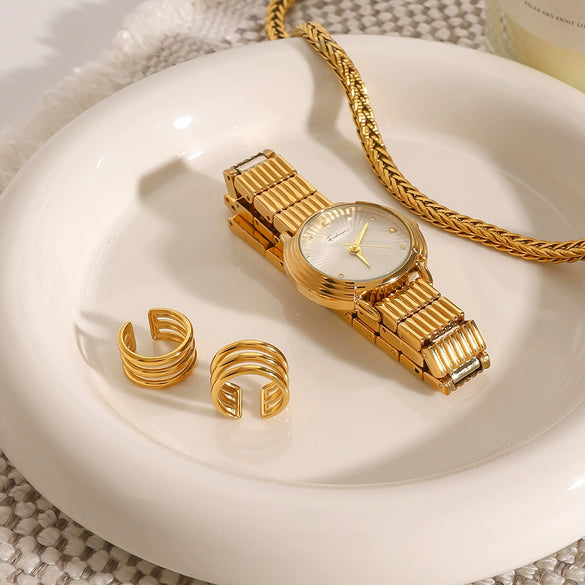 Wholesale Women's Stainless Steel Geometric Electroplated Ear Bone Clip Without Ear Hole Earrings