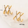 Wholesale Women's Stainless Steel Geometric Electroplated Earrings Light Luxury Elegant Niche Design