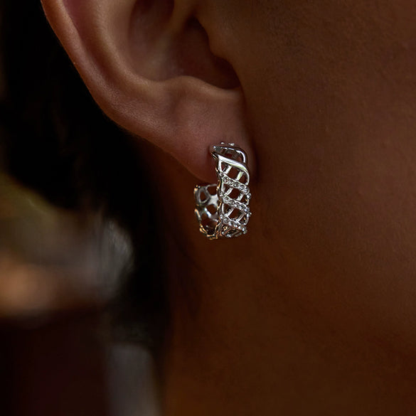 Wholesale Women's Stainless Steel Geometric Electroplated Earrings Retro Light Luxury Style