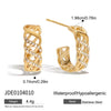 Wholesale Women's Stainless Steel Geometric Electroplated Earrings Retro Light Luxury Style