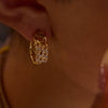 Wholesale Women's Stainless Steel Geometric Electroplated Earrings Retro Light Luxury Style