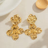 Wholesale Women's Stainless Steel Geometric Electroplated Flower Eardrop Earrings Accessories