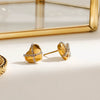 Wholesale Women's Stainless Steel Geometric Electroplated Love Matching Chain Earrings Jewelry