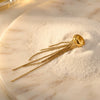 Wholesale Women's Stainless Steel Geometric Electroplated Nonpierced Multichain Tassel Ear Clips