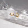 Wholesale Women's Stainless Steel Geometric Electroplated Rhinestone Earrings