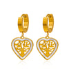 Wholesale Women's Stainless Steel Geometric Electroplating Tree Of Life Fashion Retro Earrings
