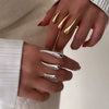 Wholesale Women's Stainless Steel Geometric Exaggerated Claws Adjustable Opening Ring Jewelry With Electroplating