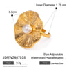 Wholesale Women's Stainless Steel Geometric Exaggerated Flower Ring With Electroplating Treatment