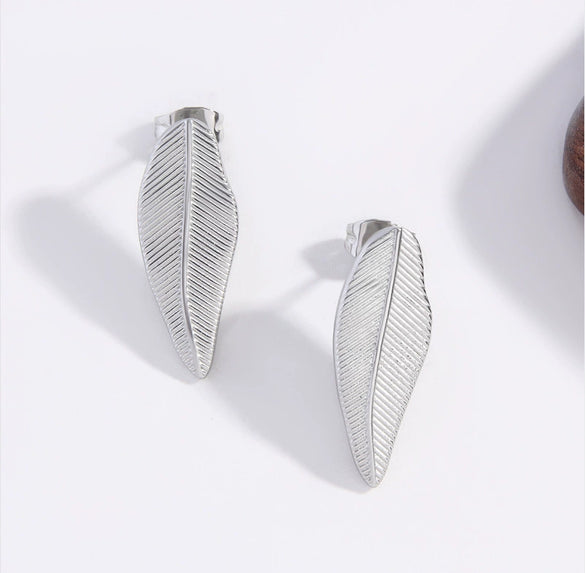 Wholesale Women's Stainless Steel Geometric Exaggerated Metal Earrings With Electroplating