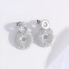 Wholesale Women's Stainless Steel Geometric Exaggerated Metal Earrings With Electroplating