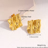 Wholesale Women's Stainless Steel Geometric Exaggerated Metal Earrings With Electroplating