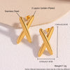 Wholesale Women's Stainless Steel Geometric Exaggerated Metal Earrings With Electroplating