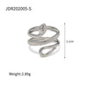 Wholesale Women's Stainless Steel Geometric Exaggerated Opening Ring With Electroplating