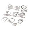Wholesale Women's Stainless Steel Geometric Exaggerated Opening Ring With Electroplating