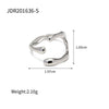 Wholesale Women's Stainless Steel Geometric Exaggerated Opening Ring With Electroplating