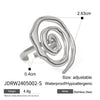 Wholesale Women's Stainless Steel Geometric Exaggerated Opening Ring With Electroplating