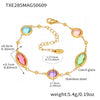 Wholesale Women's 316L Stainless Steel Geometric Faceted Glass Bead Bracelet Electroplated Hand Jewelry