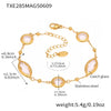 Wholesale Women's 316L Stainless Steel Geometric Faceted Glass Bead Bracelet Electroplated Hand Jewelry