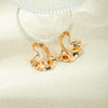 Wholesale Women's Stainless Steel Geometric Fan Shaped Earrings With Electroplating And Hollow Design Street Style