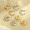 Wholesale Women's Stainless Steel Geometric Fashion Earrings With Electroplating Treatment