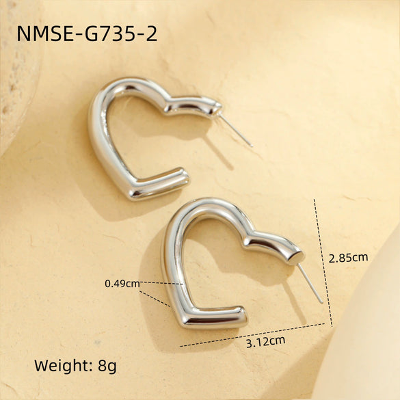 Wholesale Women's Stainless Steel Geometric Fashion Earrings With Electroplating Treatment