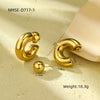 Wholesale Women's Stainless Steel Geometric Fashion Earrings With Electroplating